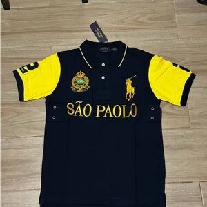 Ralph Lauren Navy and Yellow Polo Shirt